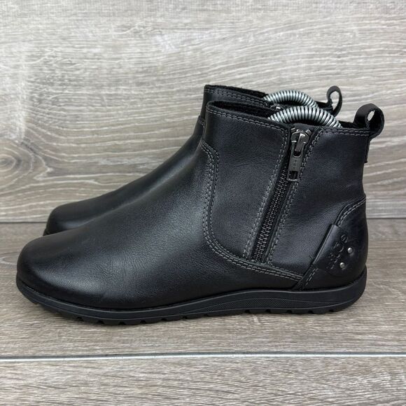 Taos Select Women’s Sz 6 Black Leather Double Side-Zip Pull On Ankle Boots - Picture 3 of 12